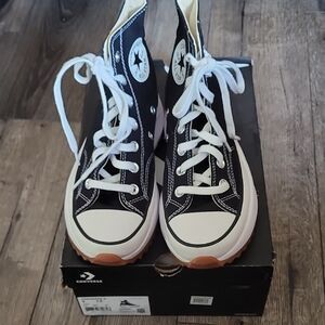 Converse Womens Black and White High-Top Sneakers